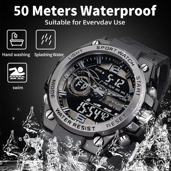 FORSINING Men's Military Electronic Tactical Date Multi Function LED  Wristwatch - Picture 5 of 7